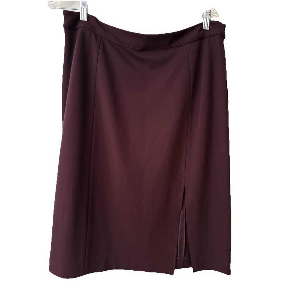 Kenneth Cole New York Skirt Size 14 Aubergine Career Side Slit Slimming Comfort